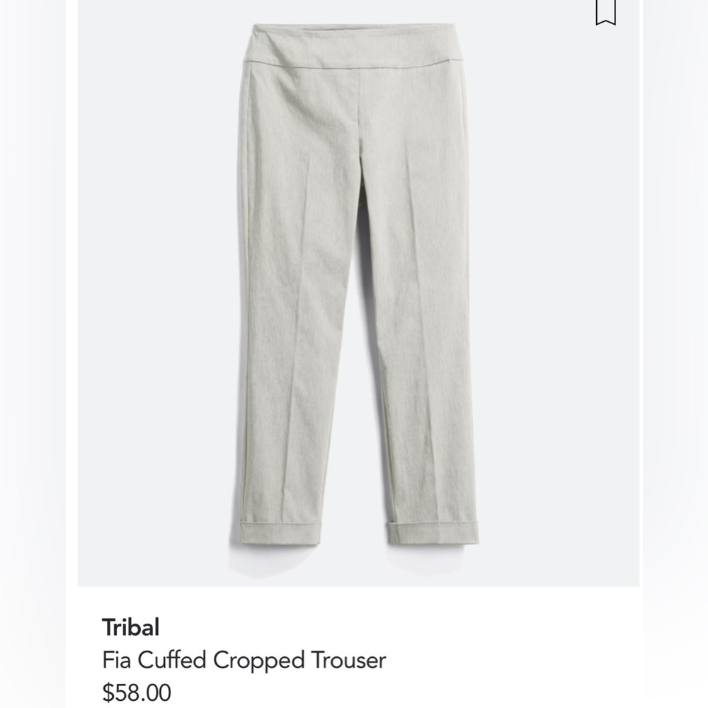 Cuffed Cropped Pants Size 14 Tribal Brand